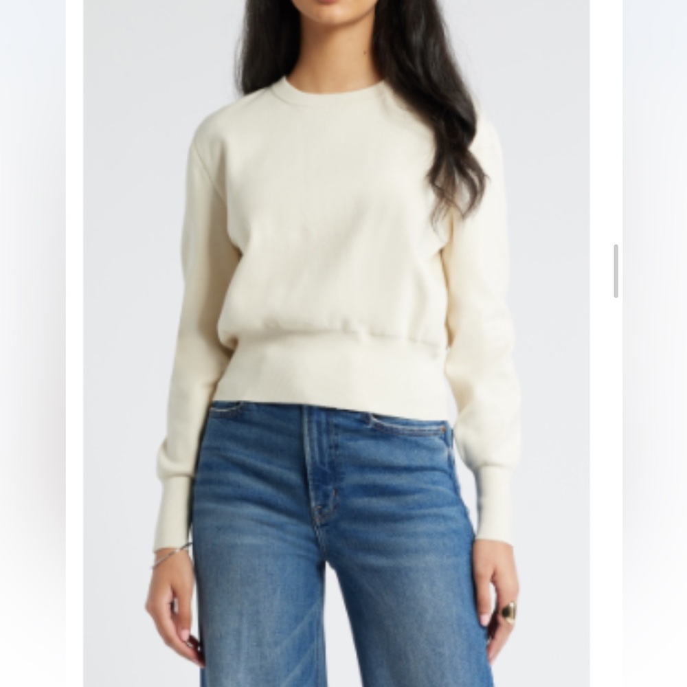 Open Edit Cropped Sweater Cream Size large